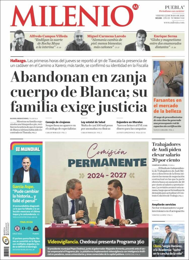 Portada de Milenio de Puebla (M&eacute;xico)