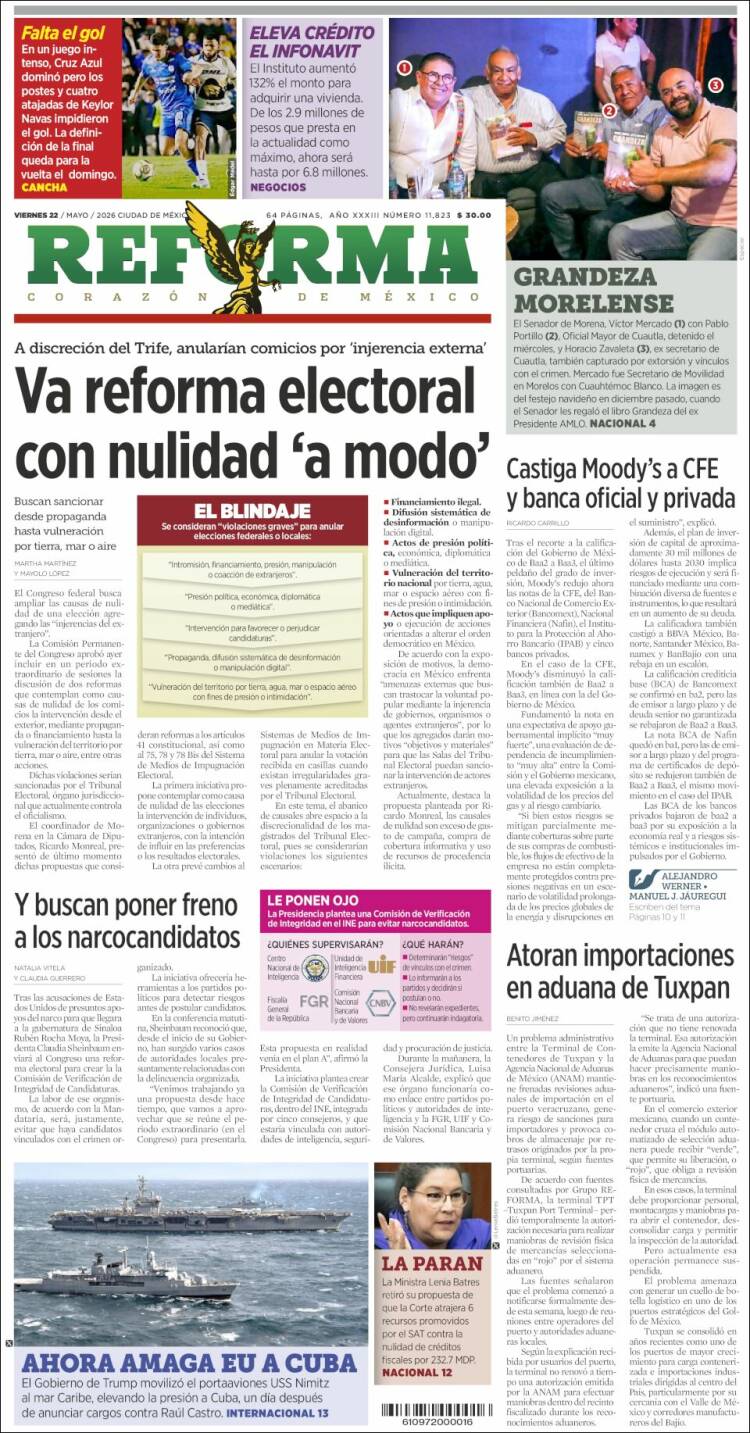 Portada de Reforma (M&eacute;xico)