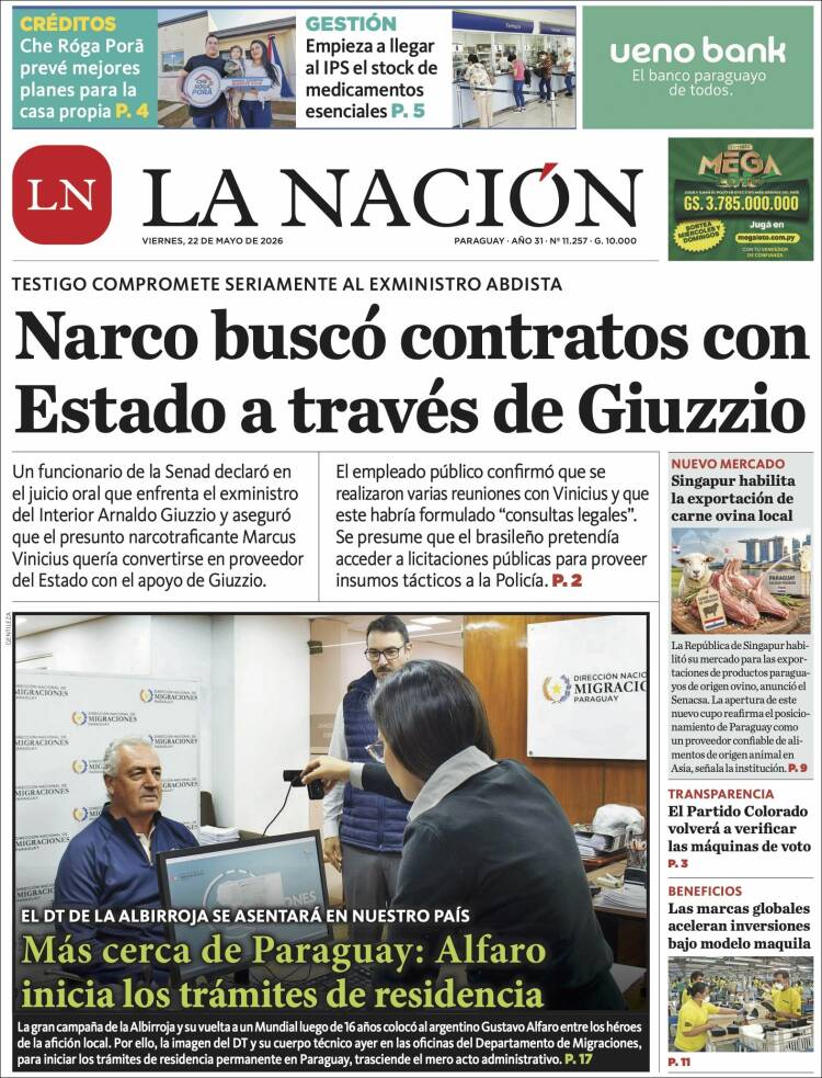 Portada de La Nación (Paraguay)
