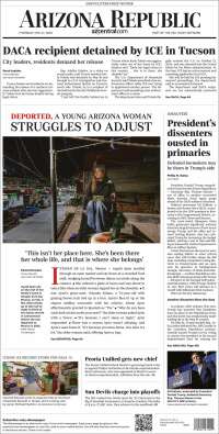 Portada de Arizona Republic News (USA)