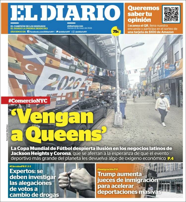 Portada de El Diario NY (USA)