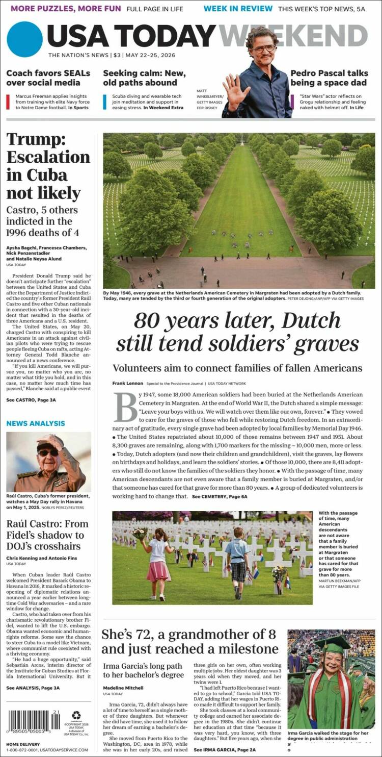 Portada de USA Today (USA)