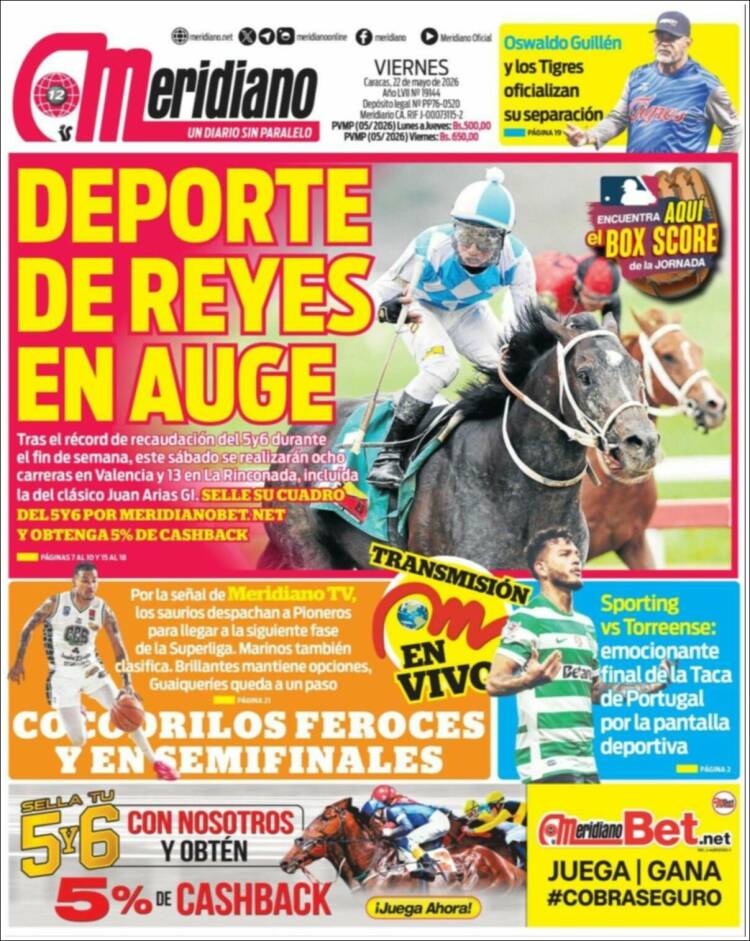 Portada de Meridiano (Venezuela)