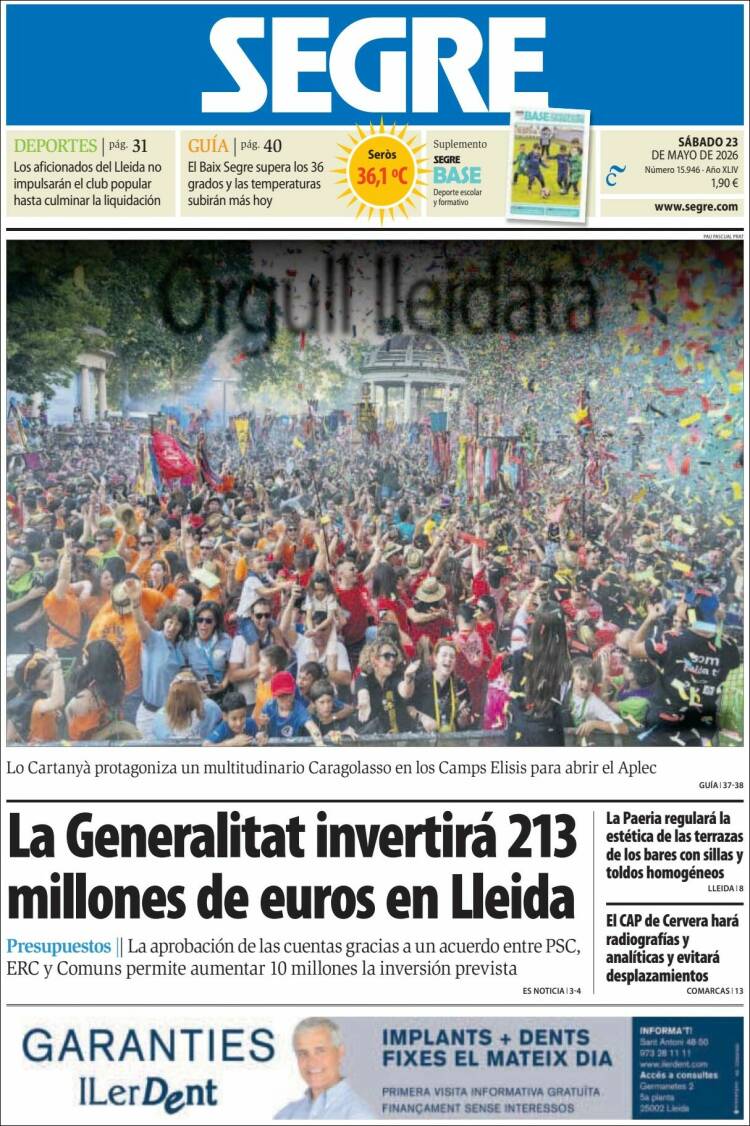 Portada de Segre  (Espa&ntilde;a)