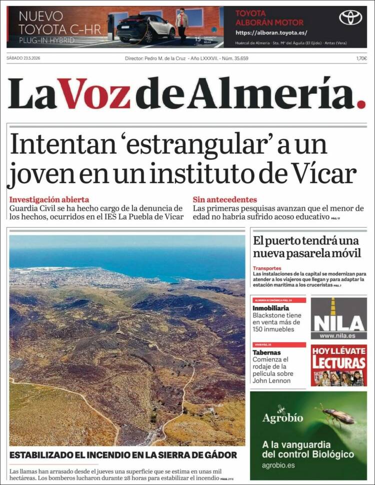 Portada de La Voz de Almería (Espa&ntilde;a)
