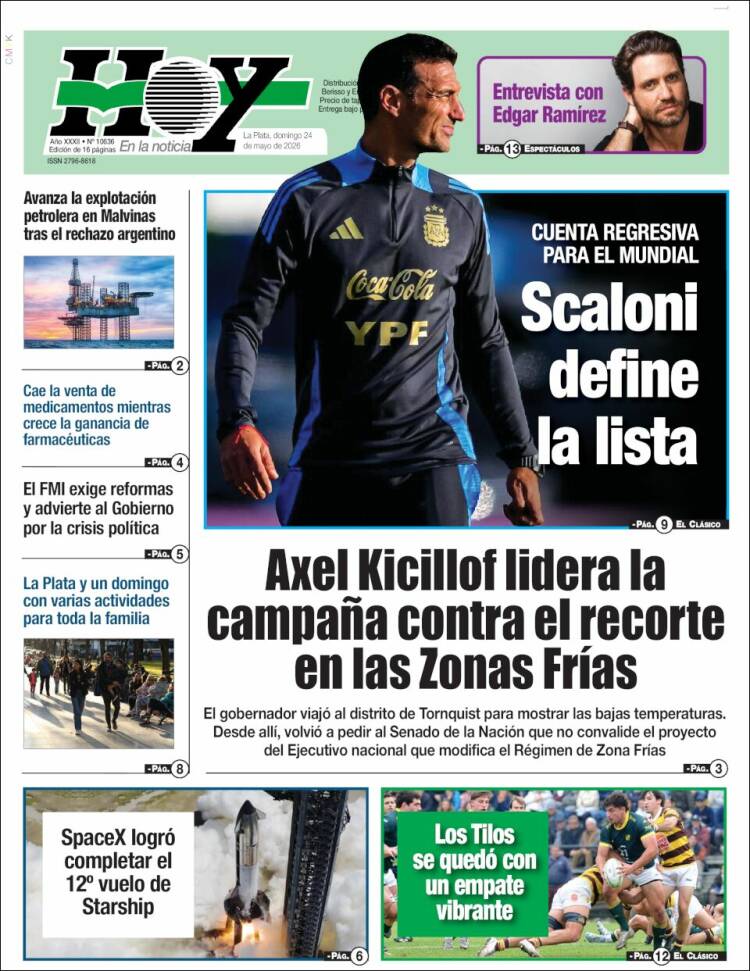 Portada de Diario Hoy (Argentina)
