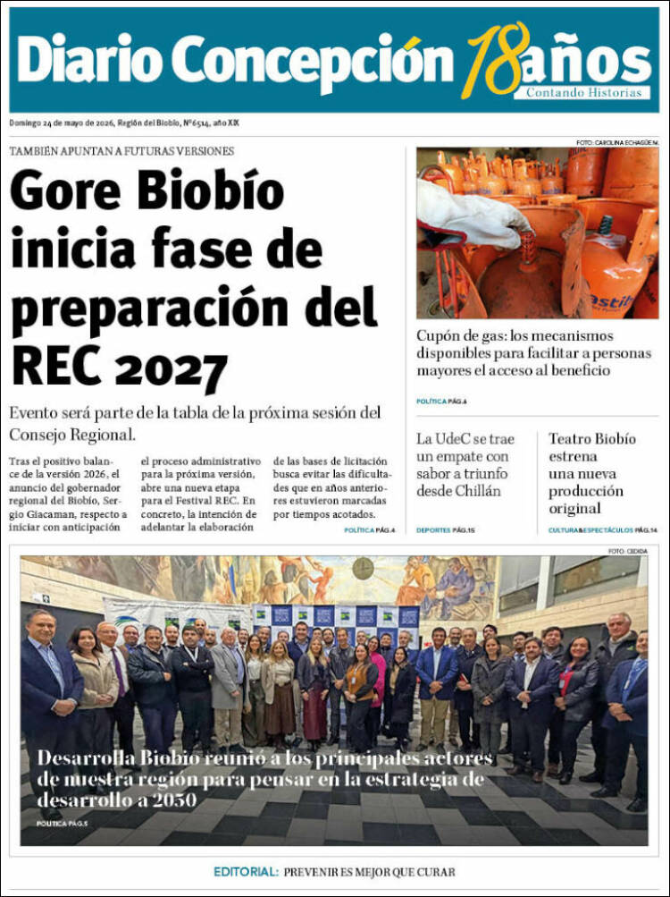Portada de Diario de Concepción (Chile)