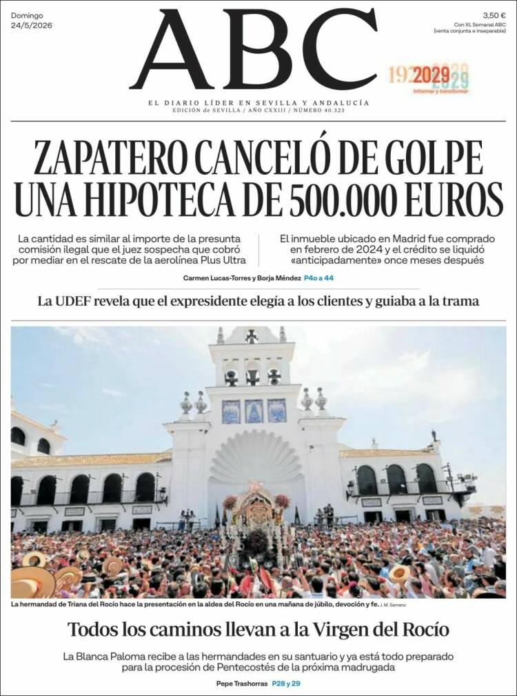 Portada de ABC - Sevilla (Espa&ntilde;a)