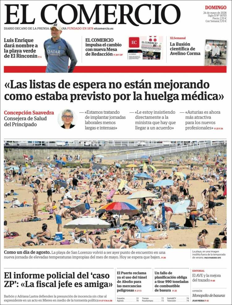 Portada de El Comercio - Gijón (Espa&ntilde;a)