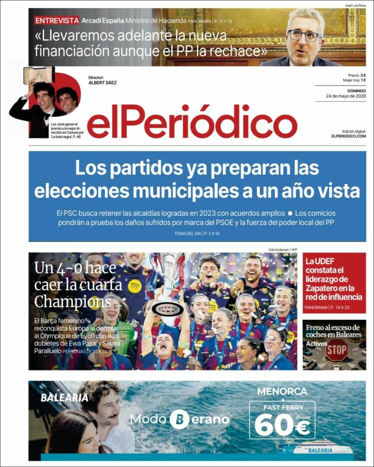 Portada de El Periódico (Espa&ntilde;a)