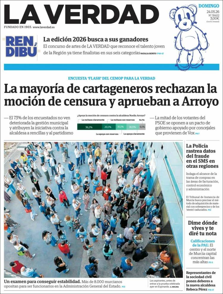 Portada de La Verdad de Murcia (Espa&ntilde;a)