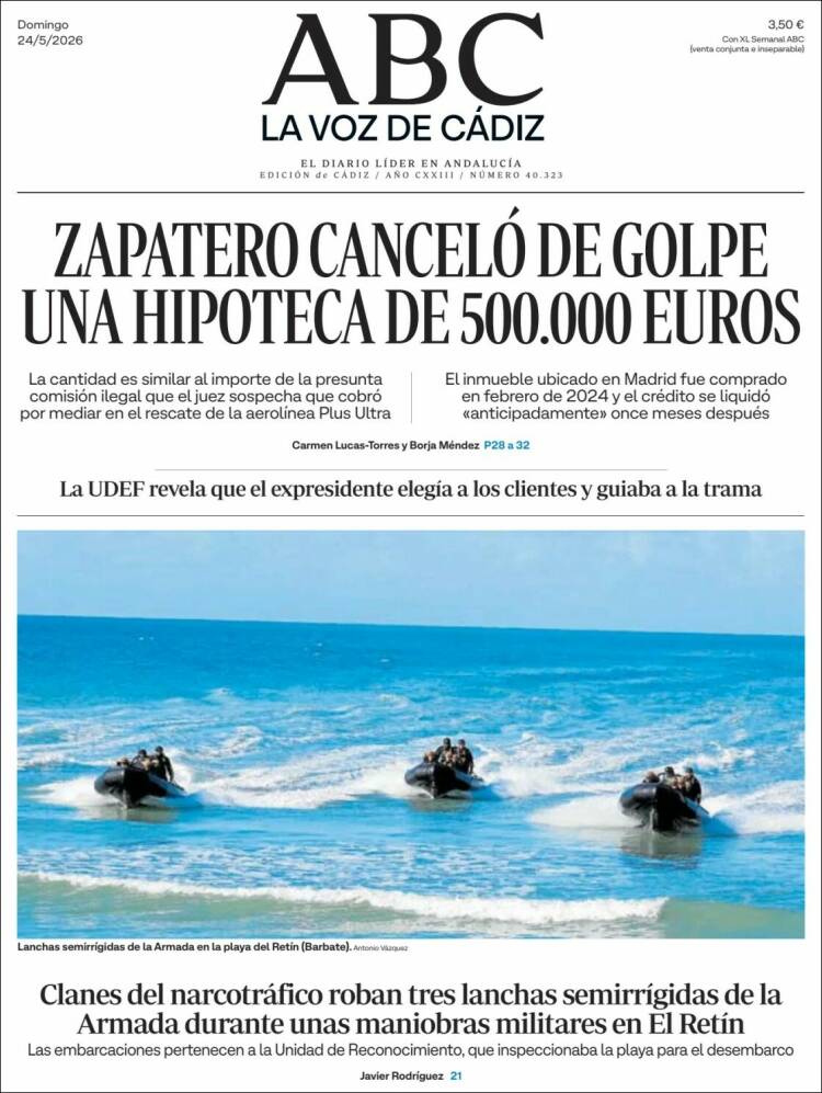 Portada de La Voz de Cádiz (Espa&ntilde;a)