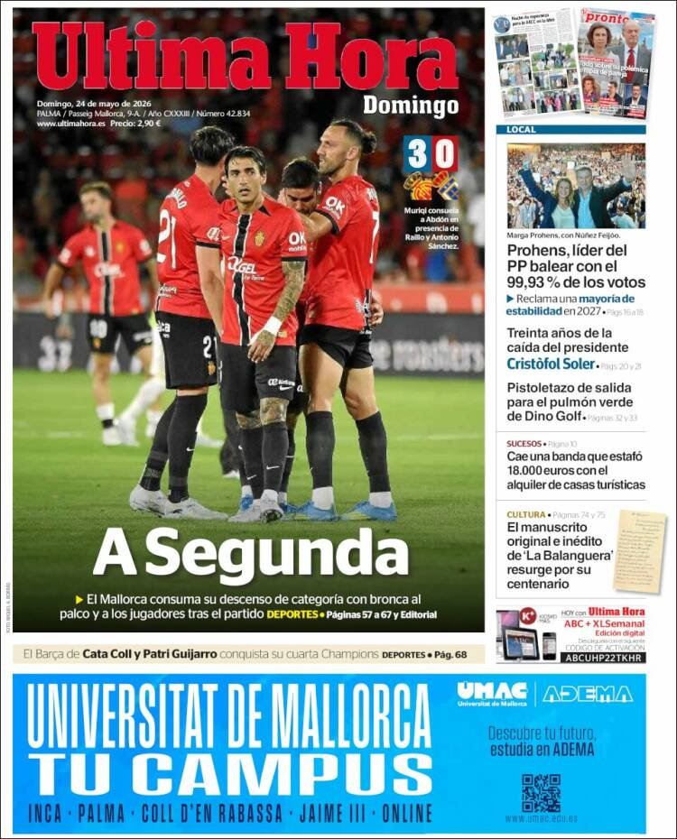 Portada de Última Hora (Espa&ntilde;a)