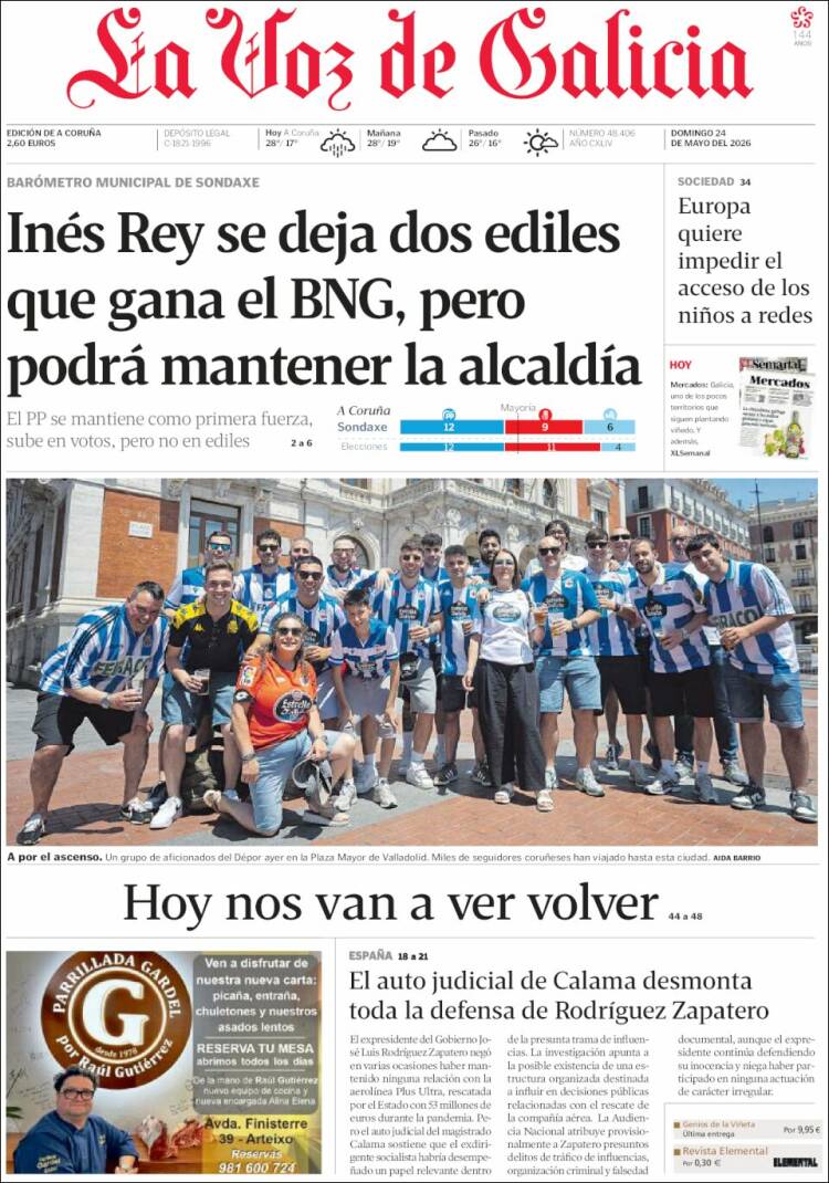 Portada de La Voz de Galicia (Espa&ntilde;a)