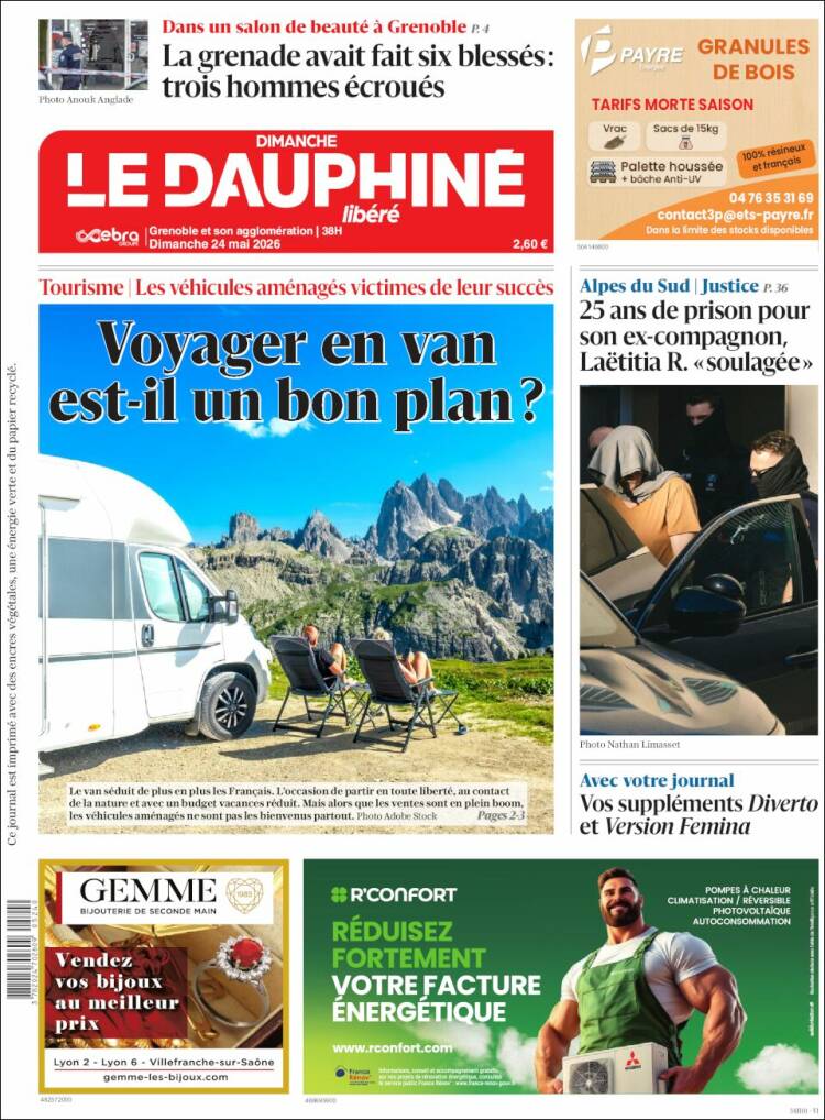 Portada de Le Dauphiné Libéré (Francia)