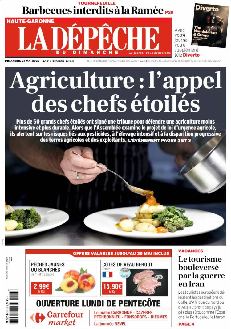 Portada de La Dépêche du Midi (Francia)