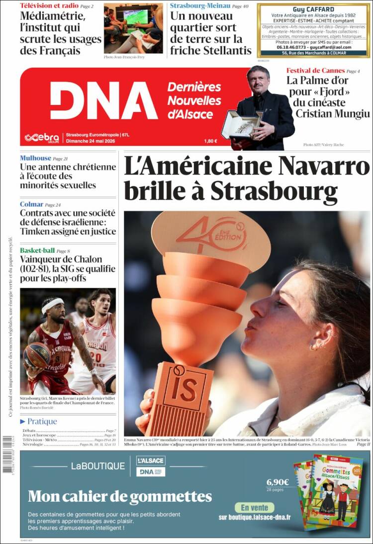 Portada de Les Dernières Nouvelles d'Alsace (Francia)