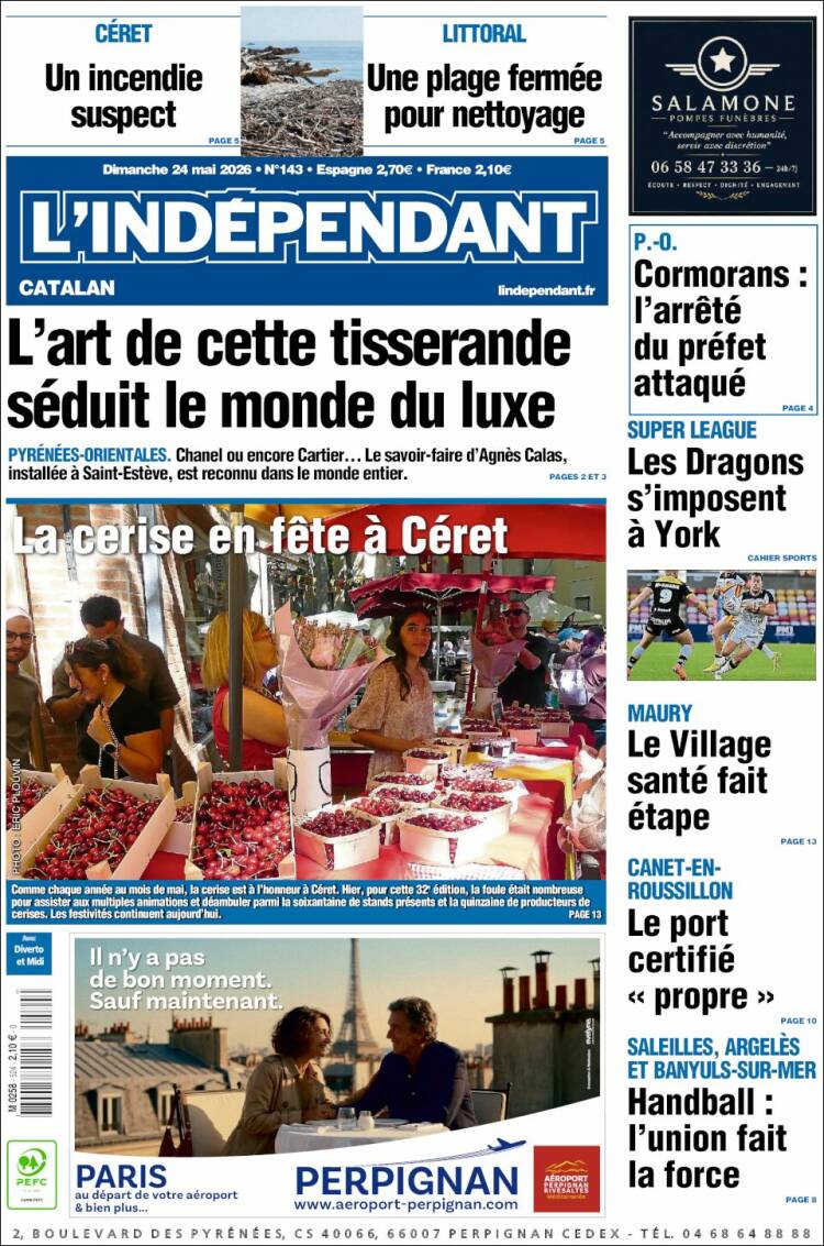 Portada de Le Indépendant (Francia)