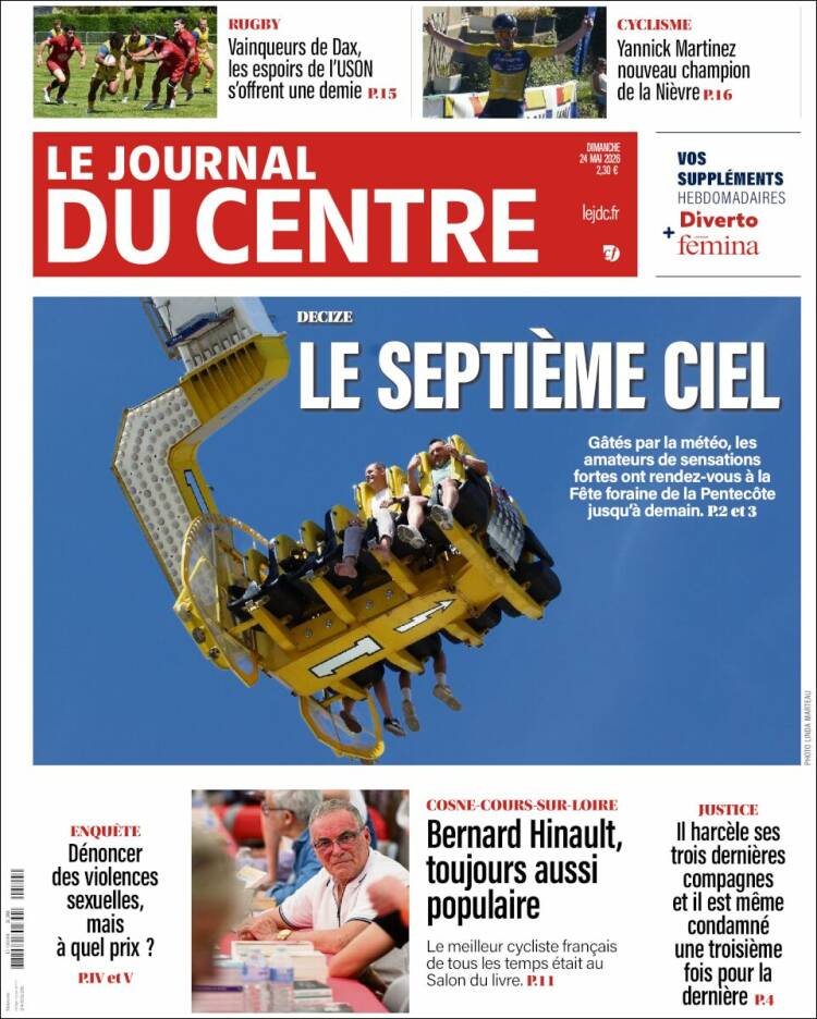 Portada de Le Journal du Centre (Francia)