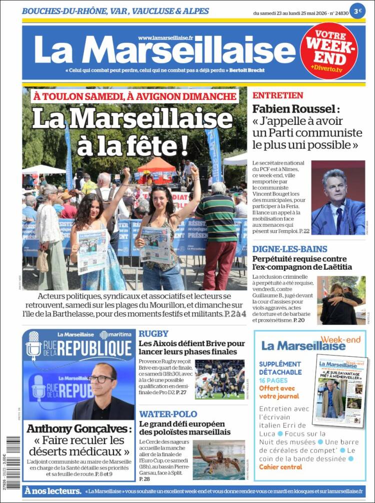 Portada de La Marseillaise (Francia)