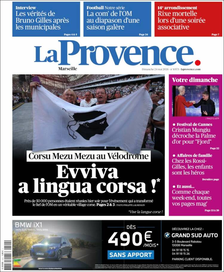 Portada de La Provence (Francia)