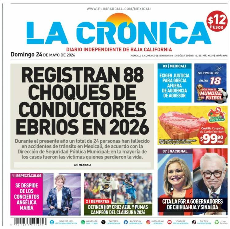 Portada de La Crónica de Baja California (M&eacute;xico)