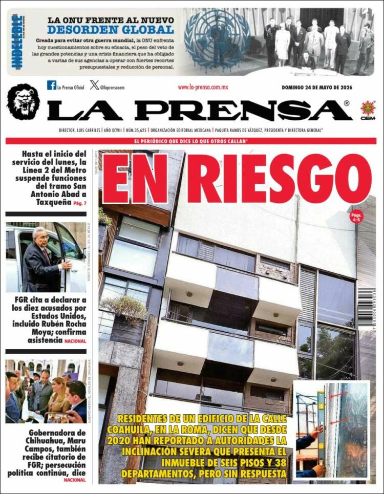 Portada de La Prensa (M&eacute;xico)