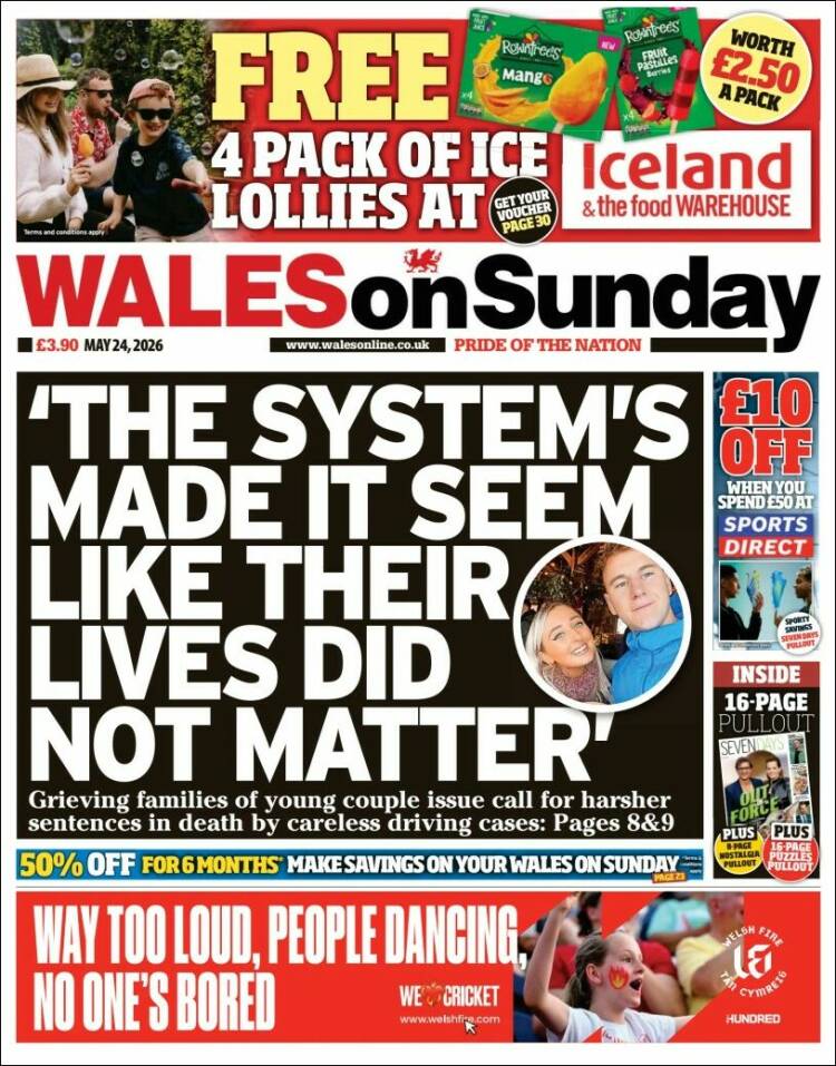 Portada de Western Mail (Reino Unido)