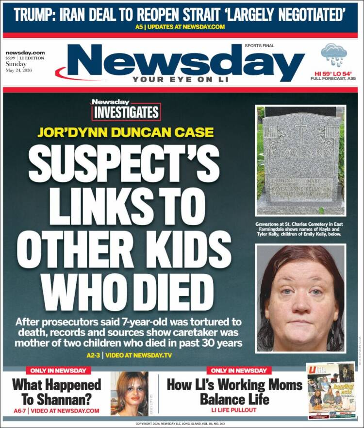 Portada de Newsday (USA)