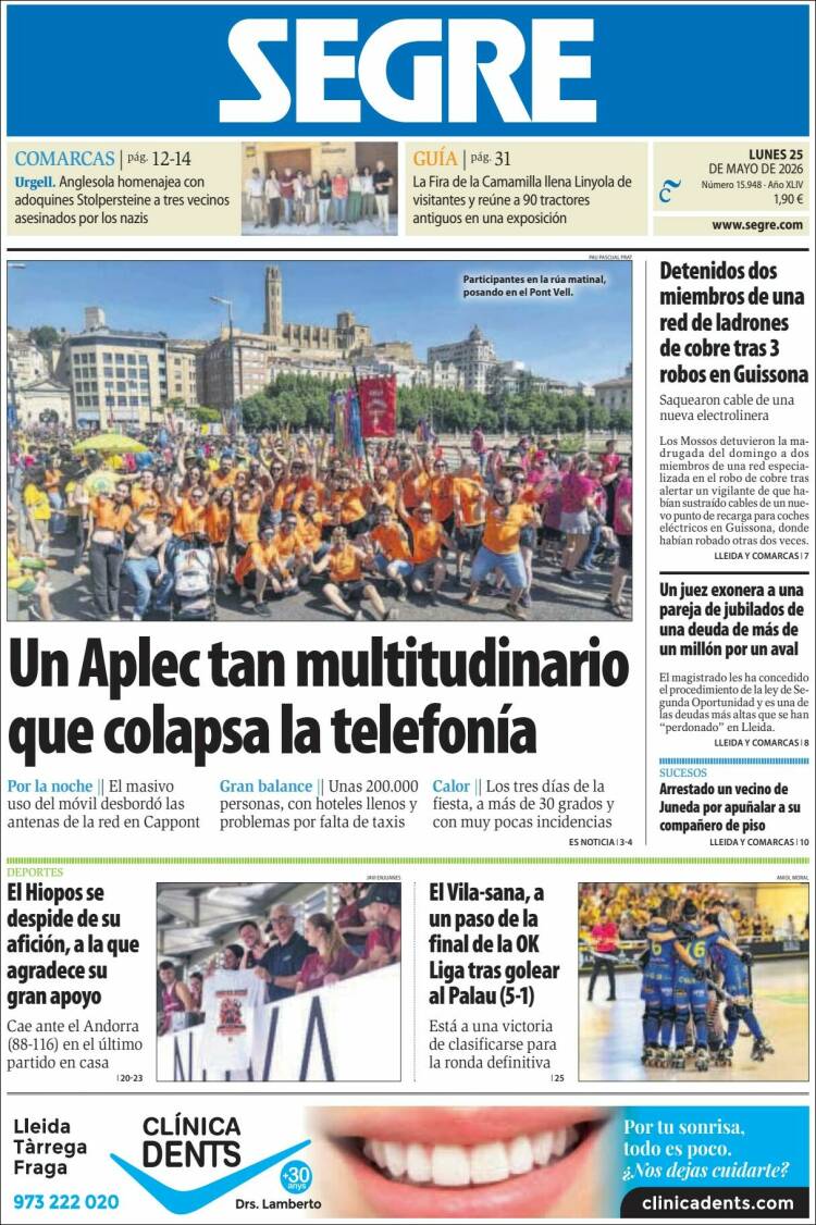 Portada de Segre  (Espa&ntilde;a)