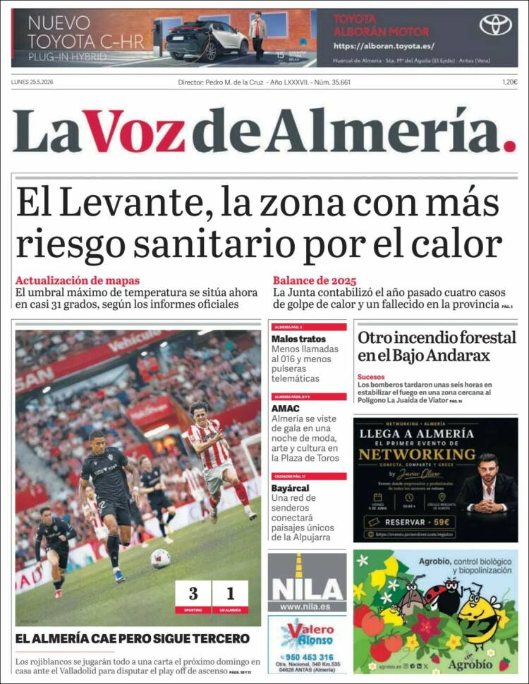 Portada de La Voz de Almería (Espa&ntilde;a)