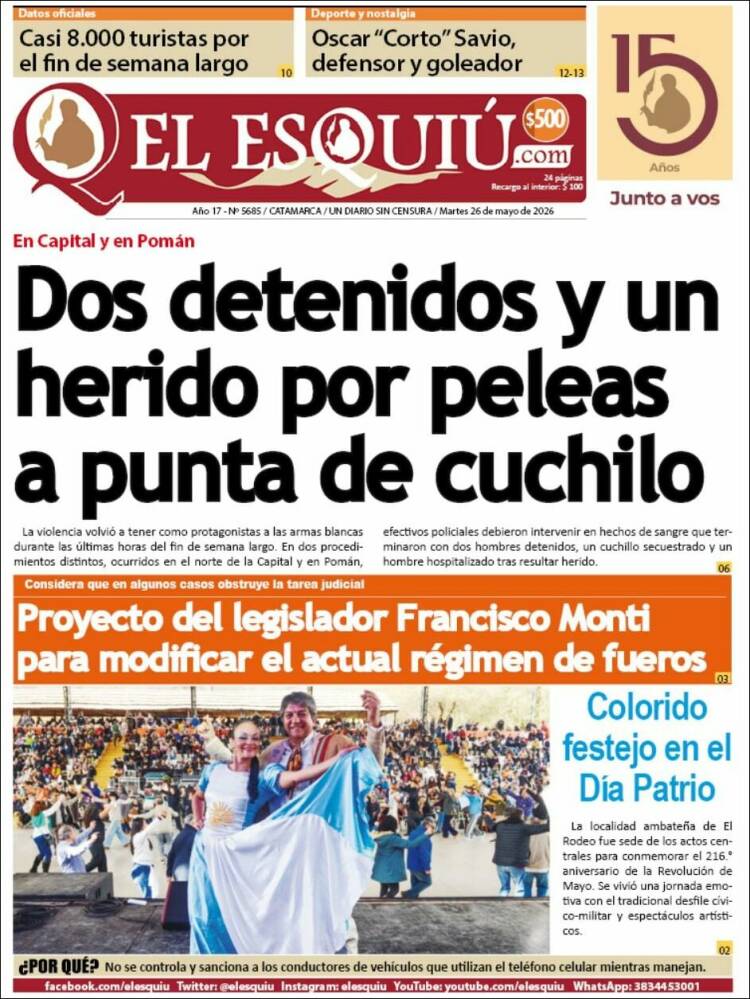 Portada de El Esquiu (Argentina)