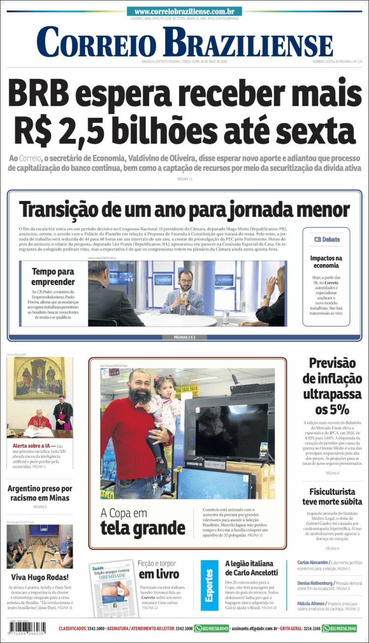 Portada de Correio Braziliense (Brasil)