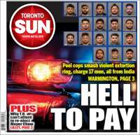 Portada de The Toronto Sun (Canad&aacute;)