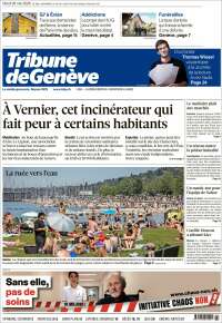 Portada de La Tribune de Genève (Suiza)