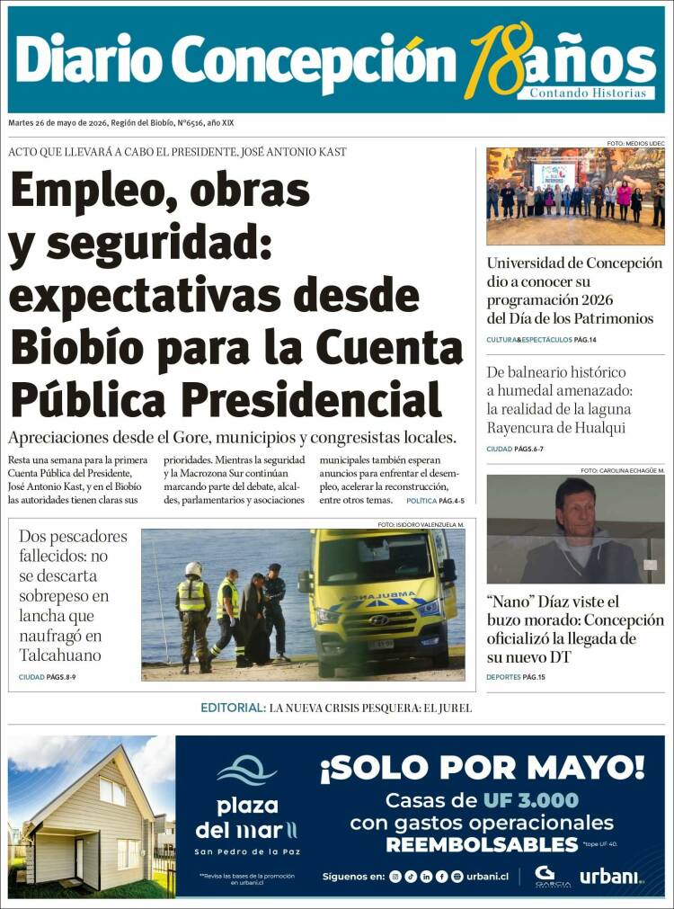 Portada de Diario de Concepción (Chile)