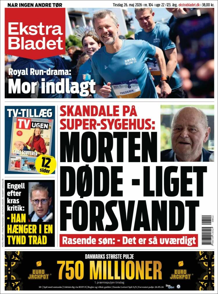 Portada de Ekstra Bladet (Dinamarca)