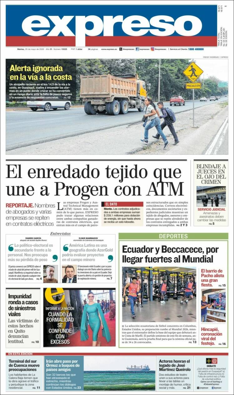 Portada de Expreso (Ecuador)