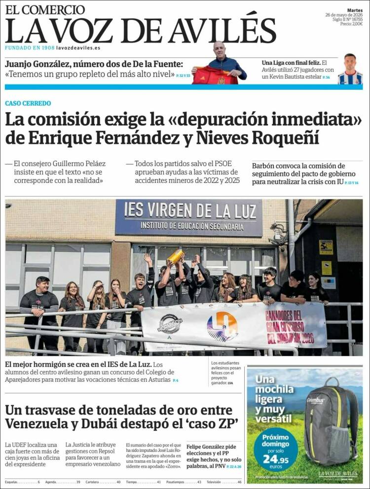 Portada de El Comercio - Avilés (Espa&ntilde;a)