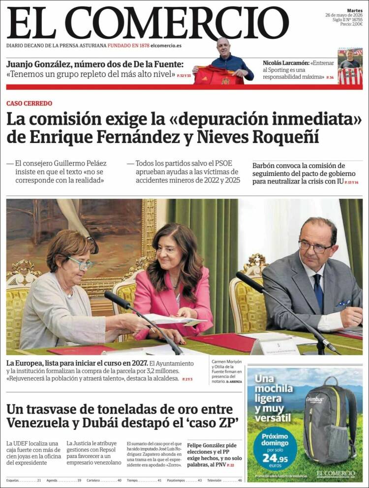 Portada de El Comercio - Gijón (Espa&ntilde;a)
