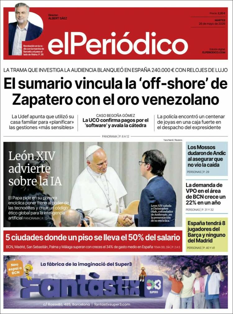 Portada de El Periódico (Espa&ntilde;a)