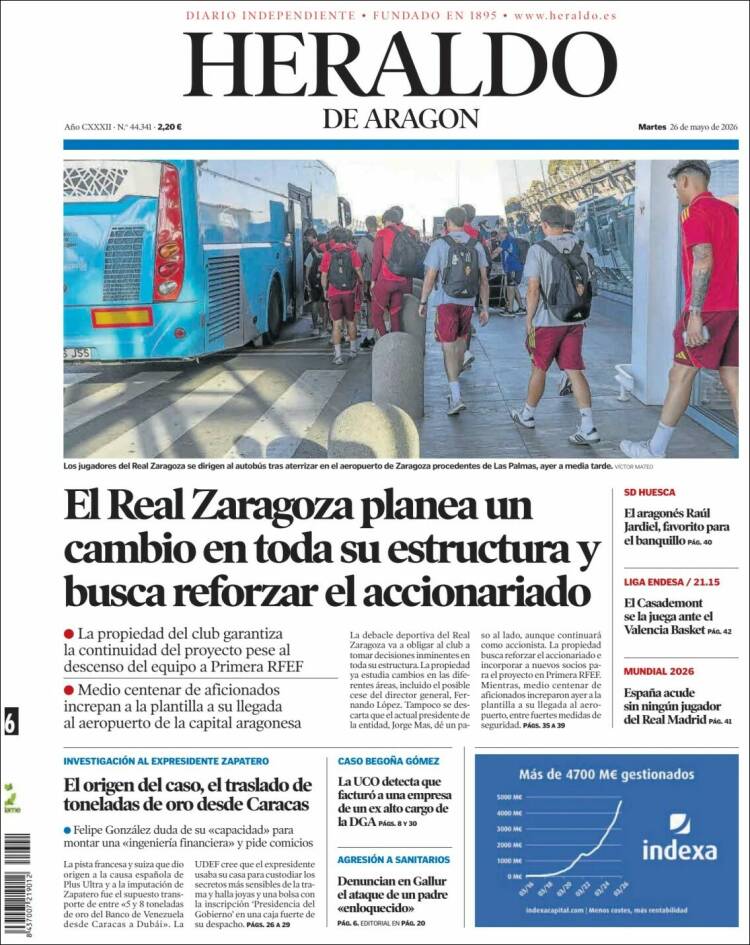 Portada de Heraldo de Aragón (Espa&ntilde;a)