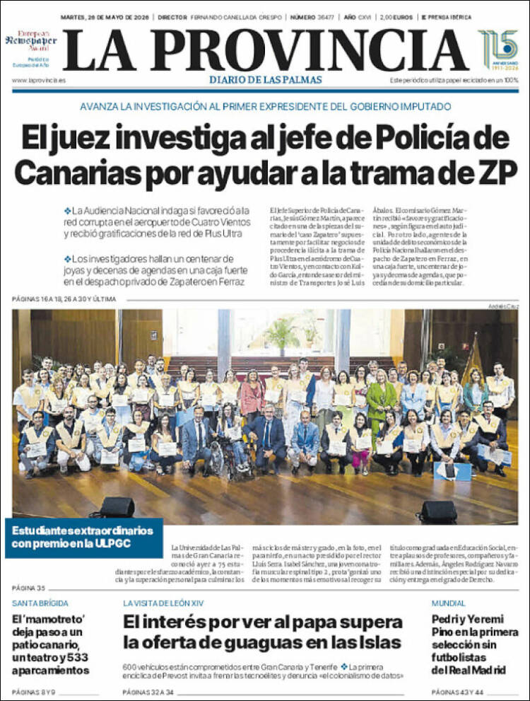 Portada de La Provincia (Espa&ntilde;a)