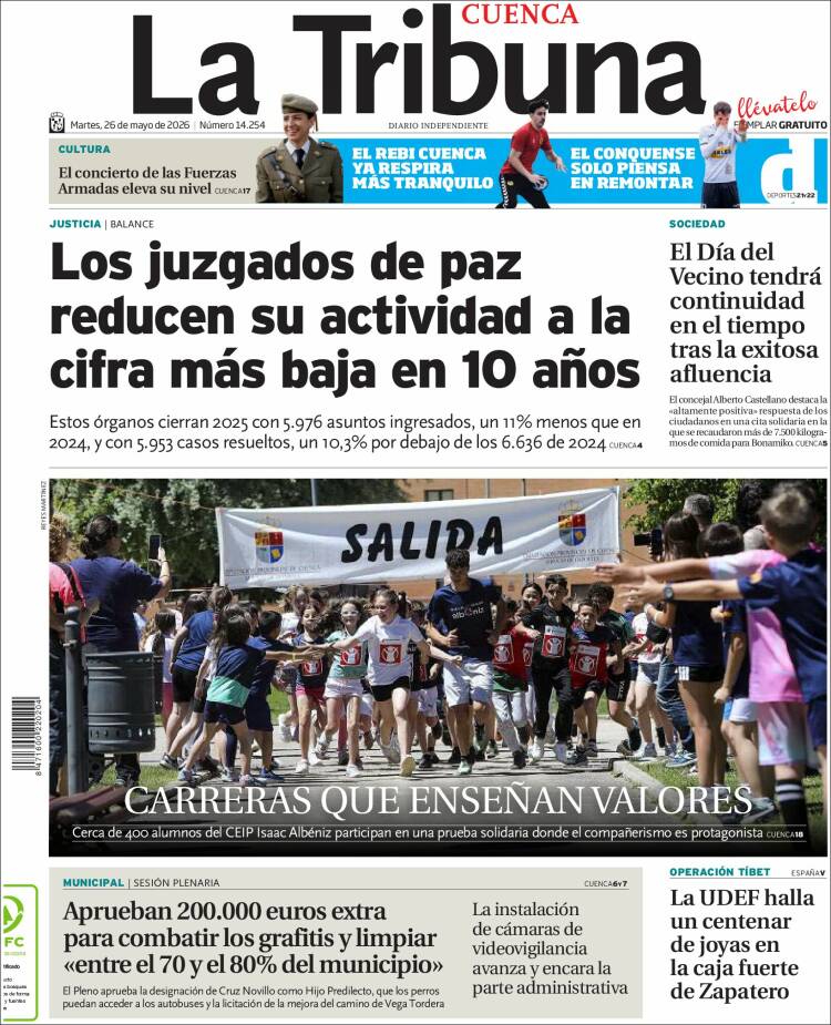 Portada de La Tribuna de Cuenca (Espa&ntilde;a)