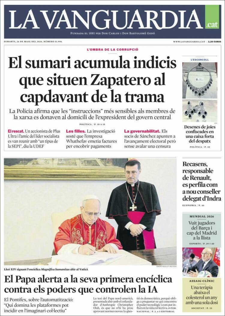 Portada de La Vanguardia (Espa&ntilde;a)