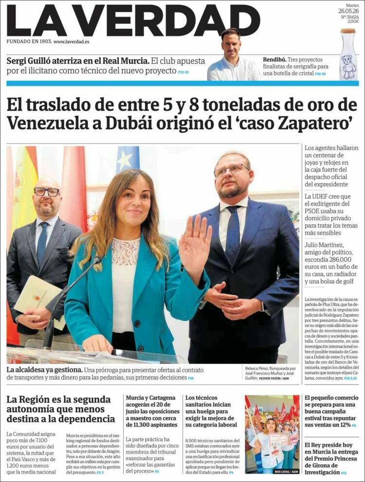 Portada de La Verdad de Murcia (Espa&ntilde;a)
