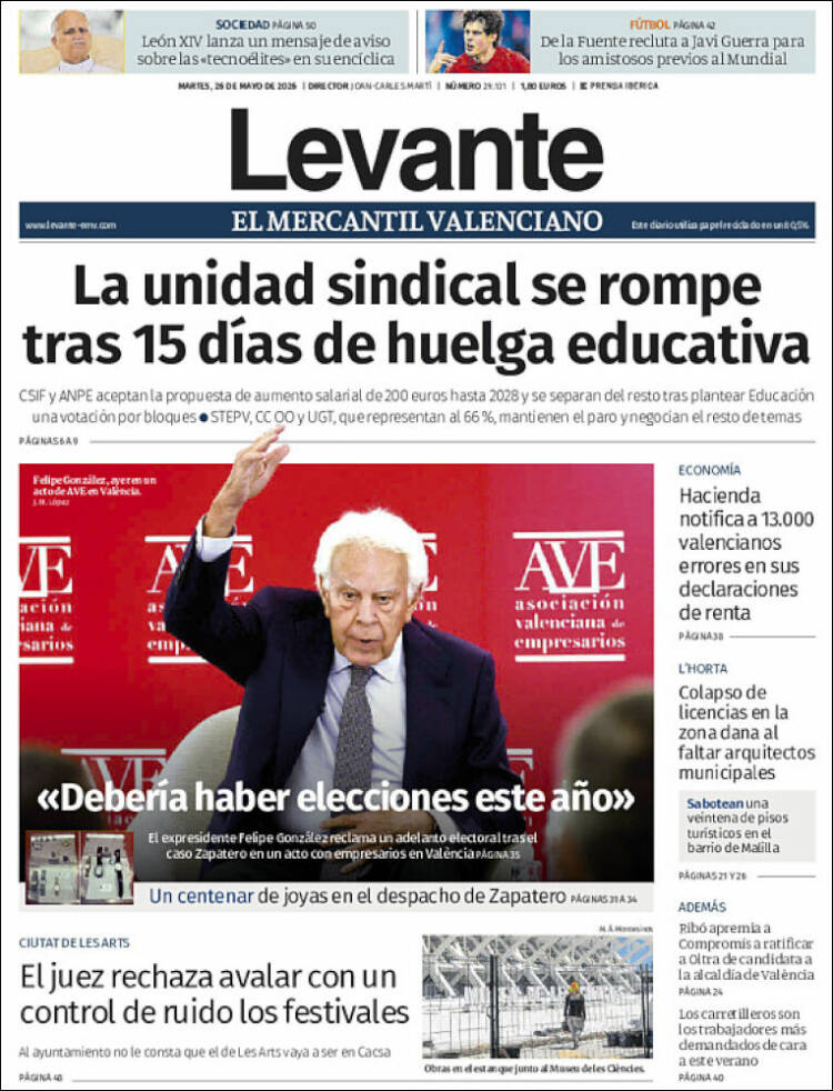 Portada de Levante (Espa&ntilde;a)