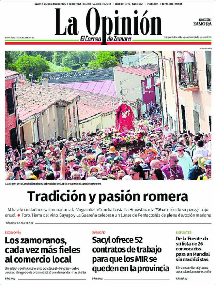 Portada de La Opinión - El Correo de Zamora (Espa&ntilde;a)