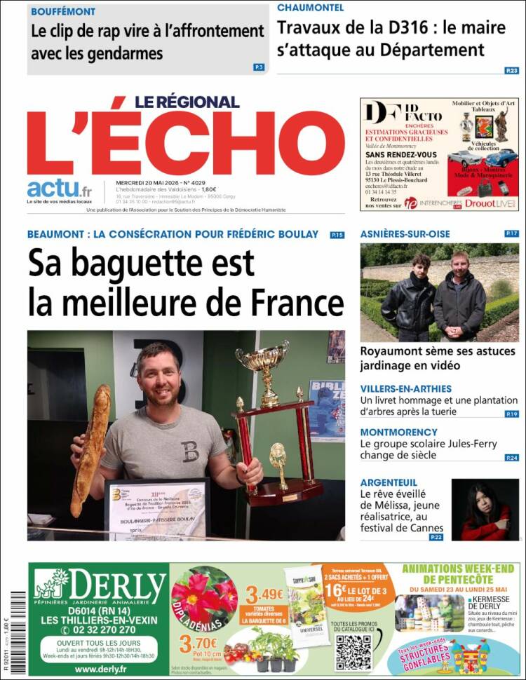 Portada de L'Echo de la Haute-Vienne (Francia)
