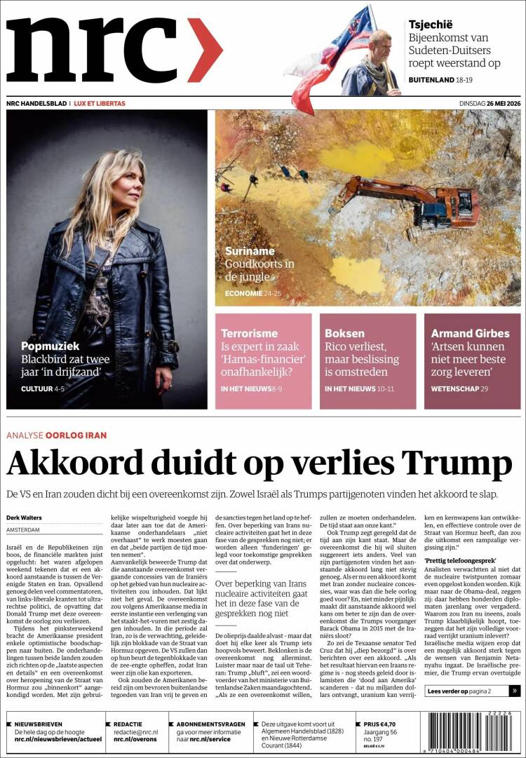 Portada de NRC Handelsblad (Pa&iacute;ses Bajos)
